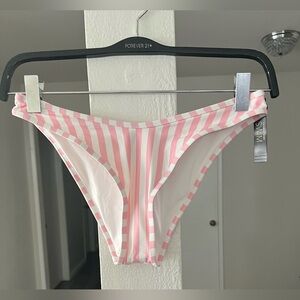 Victoria’s Secret Swim Essential Brazilian Bikini Bottom In Pink Iconic Stripes.
